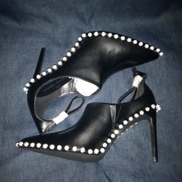 AZALEA WANG "EVERY LITTLE RHINESTONE STEP" EMBELLISHED STRAP PUMP ( BRAND NEW!!! - Picture 7 of 8